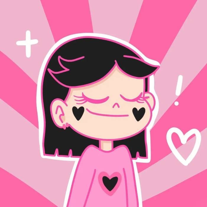 cute pink pfp featuring a gentle smile