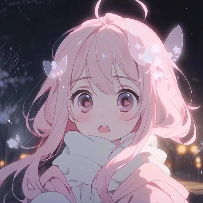 cute pink pfp with cozy aesthetic