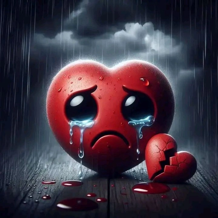 cute sad broken heart dp