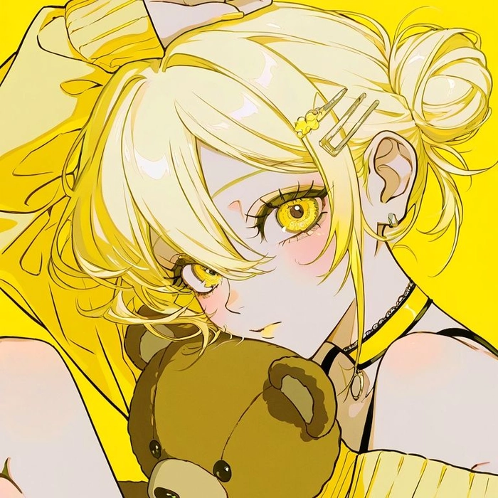 cute yellow anime pfp