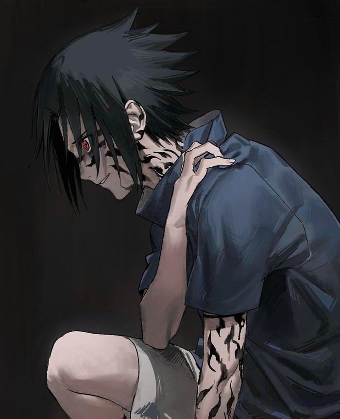 dark themed sasuke uchiha pfp for boys