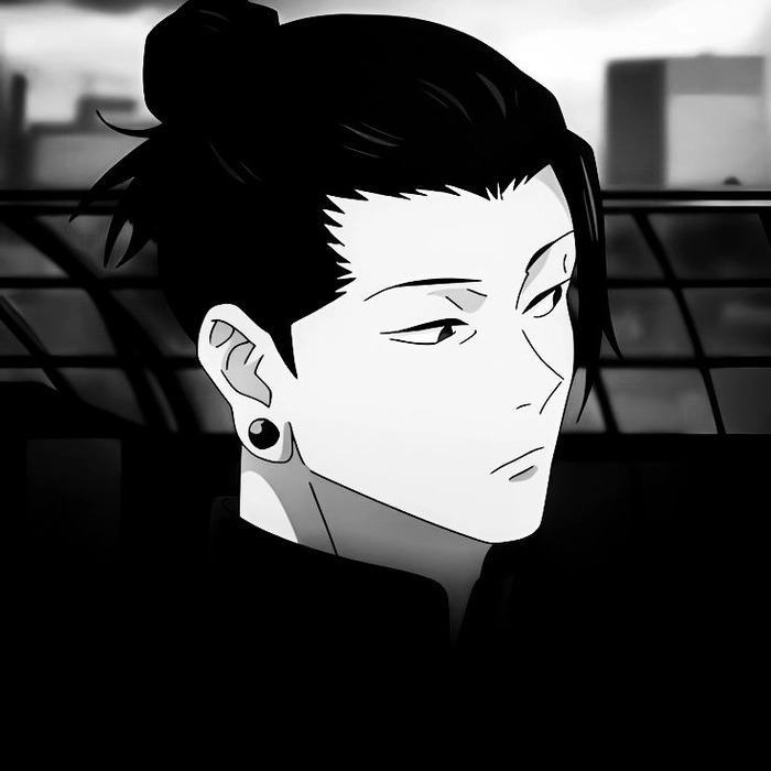 geto black and white pfp