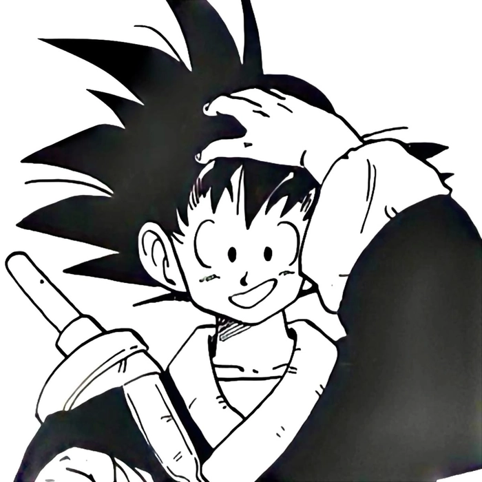 goku pfp black and white