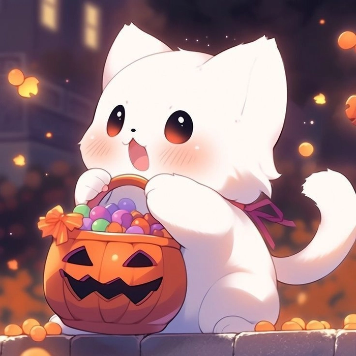 halloween pfp cat