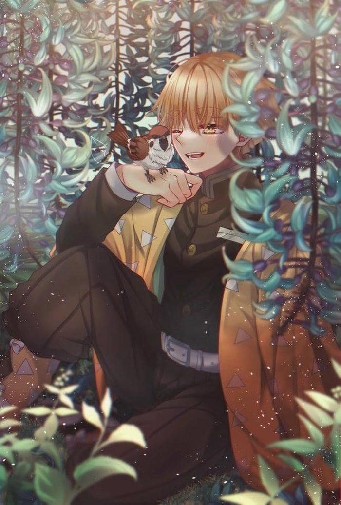 iconic zenitsu pfp drawn in fanart style