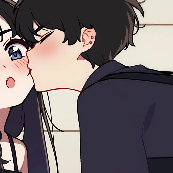 icons anime couple kissing matching pfp boy