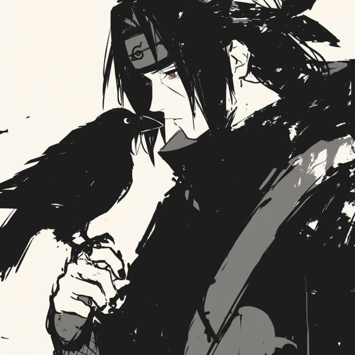 itachi black and white pfp