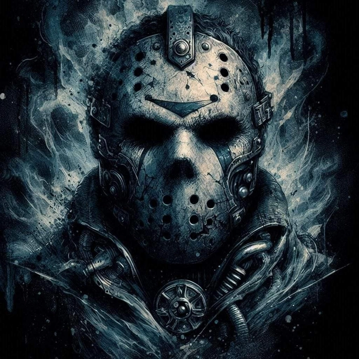 jason voorhees pfp black and white