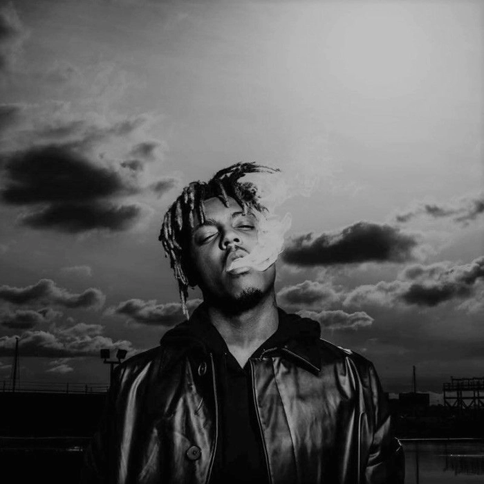 juice wrld black and white pfp