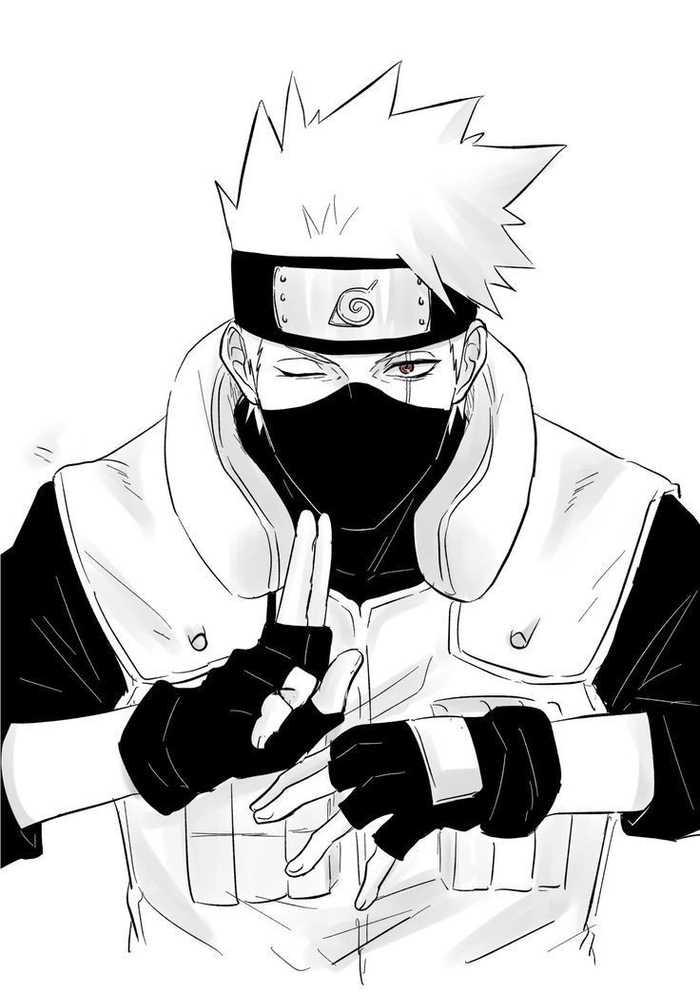 kakashi pfp black and white