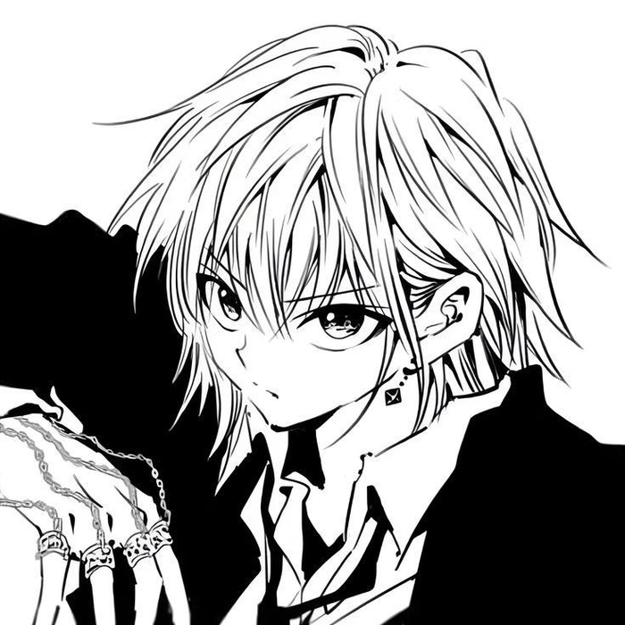 kurapika black and white pfp