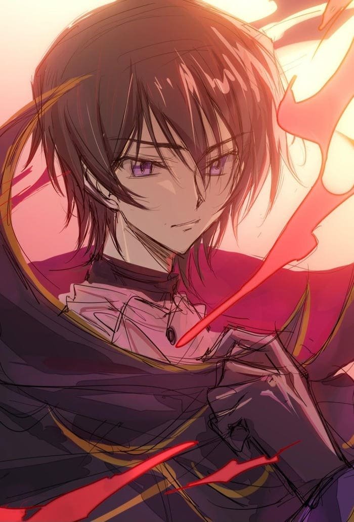 lelouch anime pfp with intense expression