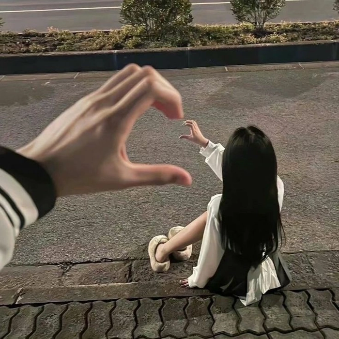 love aesthetic korean couple matching pfp girl