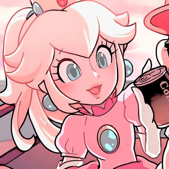 mario and peach matching pfp peach