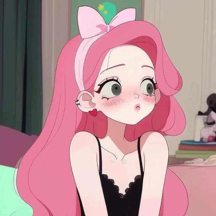 minimal aesthetic avatar in cute pink pfp theme