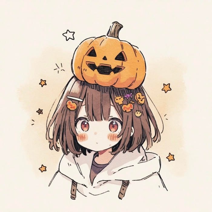 minimal cute pumpkin pfp for social profiles