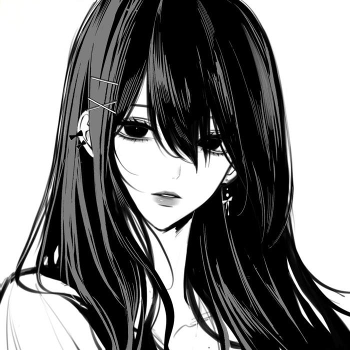 minimalistic anime black and white pfp form