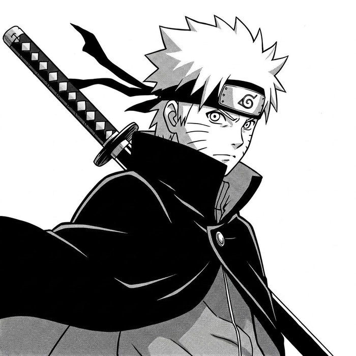 naruto black and white pfp