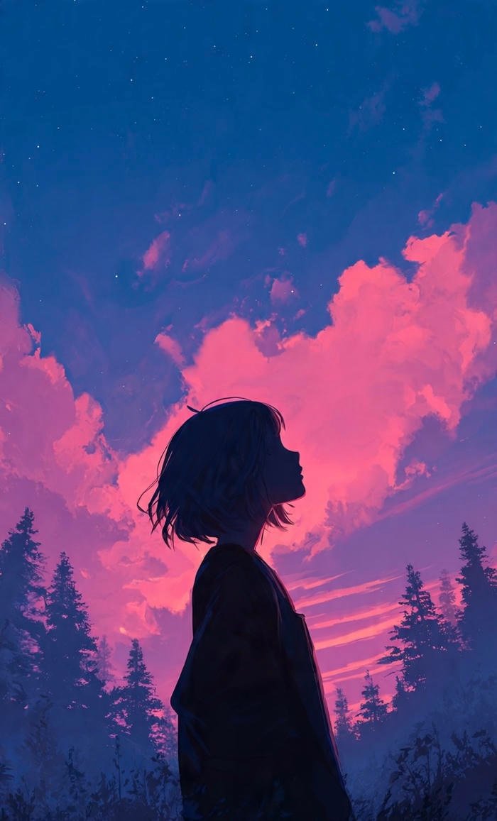 peaceful anime profile picture with soft shading