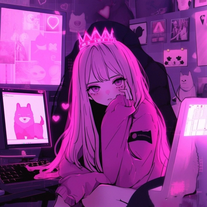 pink pfp anime
