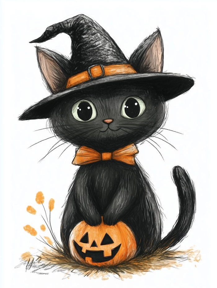 pumpkin cat pfp aesthetic