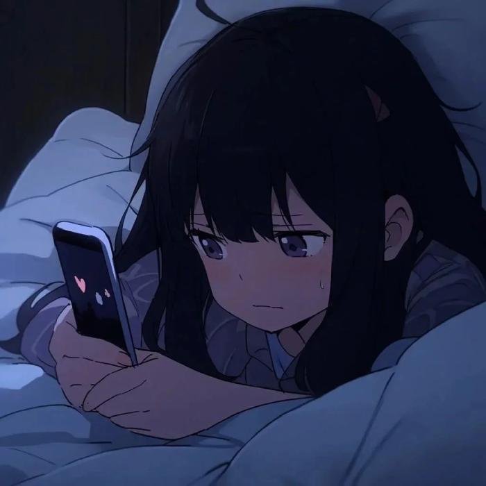 quiet emotions are shown through sad anime pfp