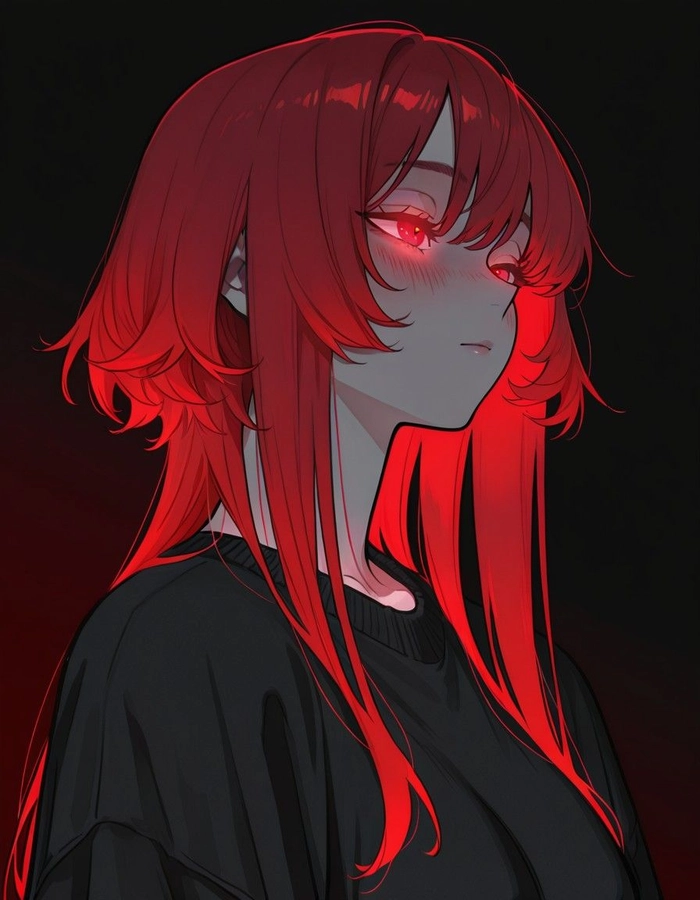 red anime pfp aesthetic