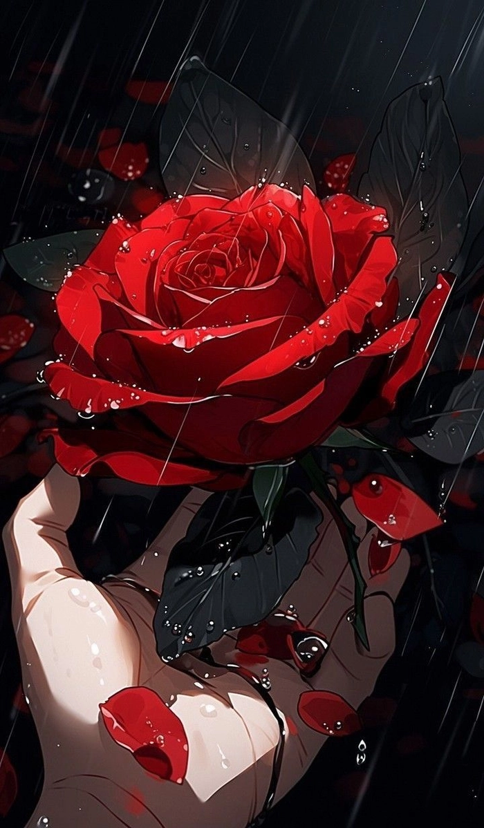 red rose pfp cute