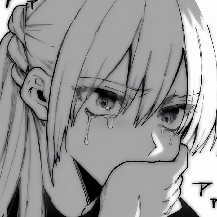 sad anime character pfp
