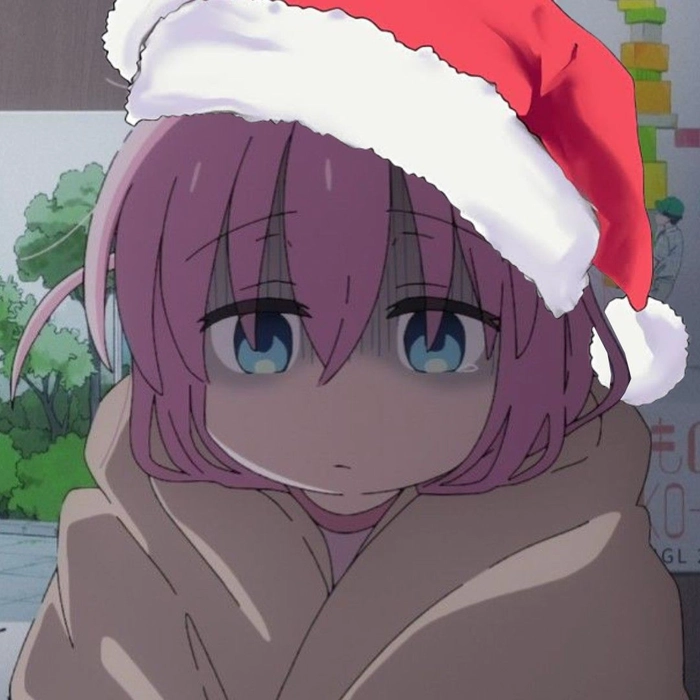 sad anime christmas pfp
