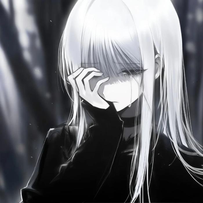 sad anime pfp capturing soft feelings of sadness