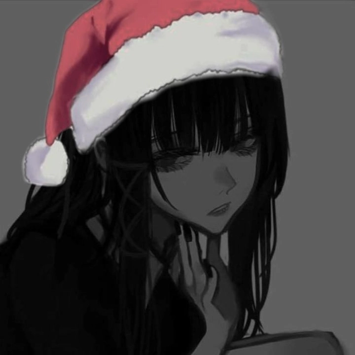 sad christmas anime pfp