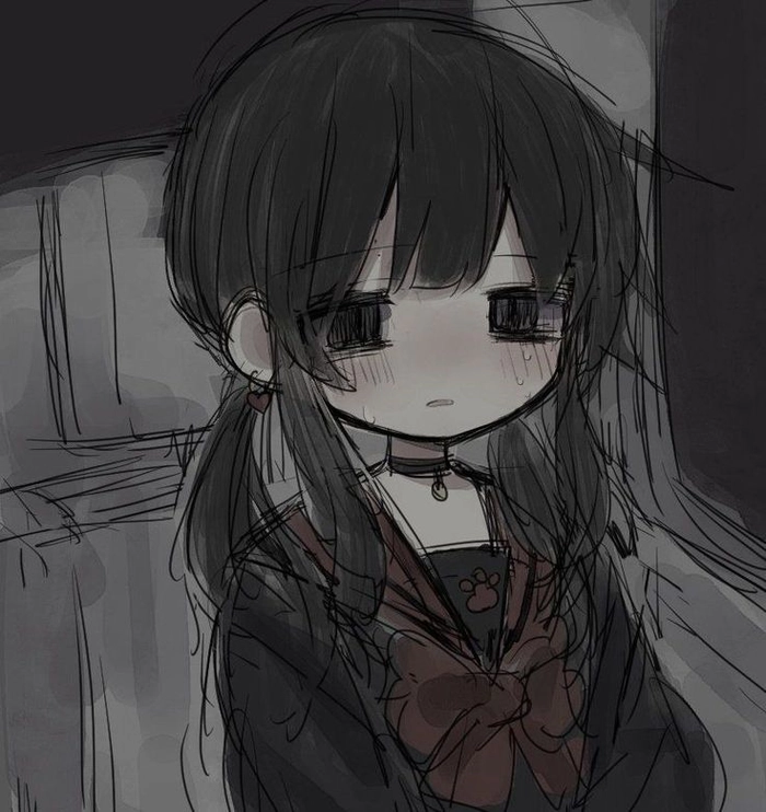sad pfp cute dark anime aesthetic