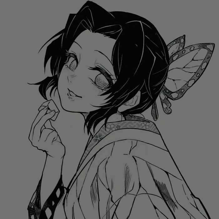 shinobu black and white pfp