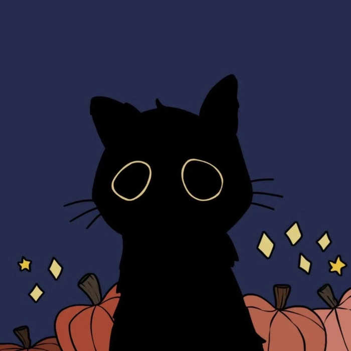 silly black cat pfp