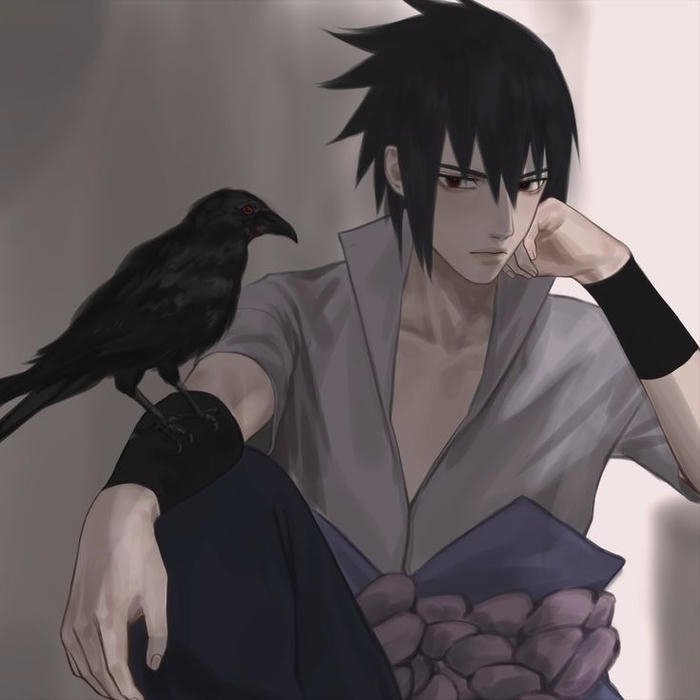 simple minimalist sasuke uchiha pfp design