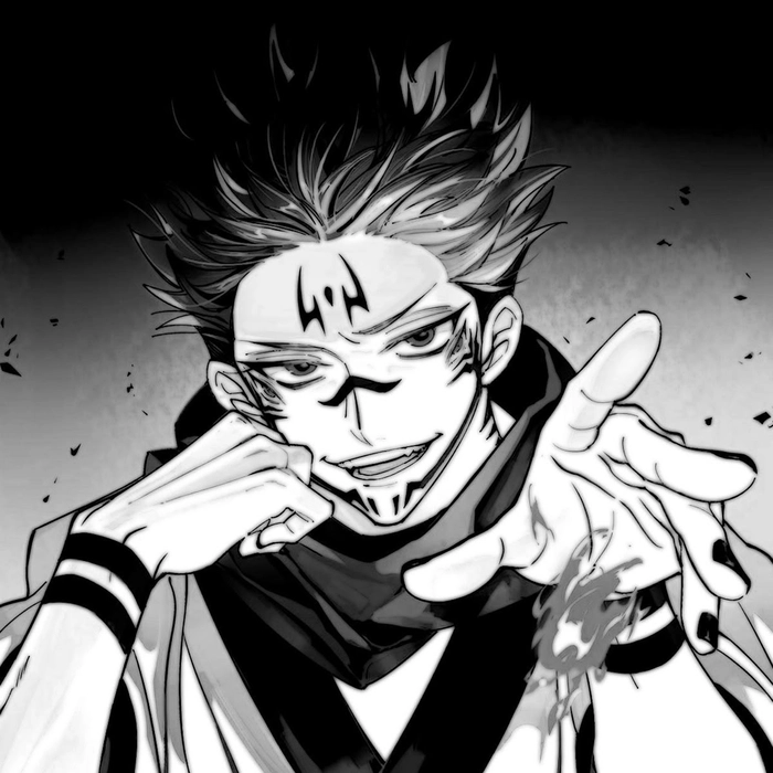 sukuna black and white pfp