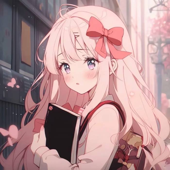 sweet and simple icon with cute pink pfp look