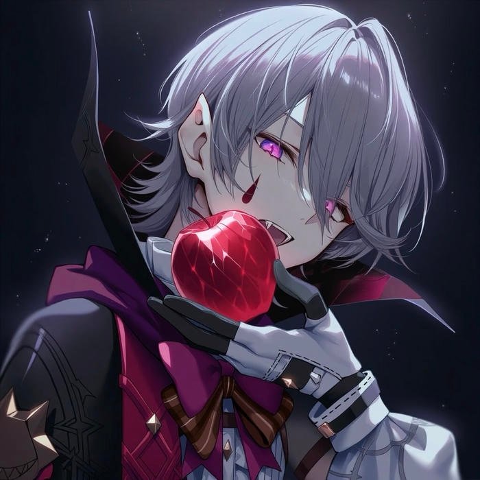 vampire pfp with soft lighting and gothic design