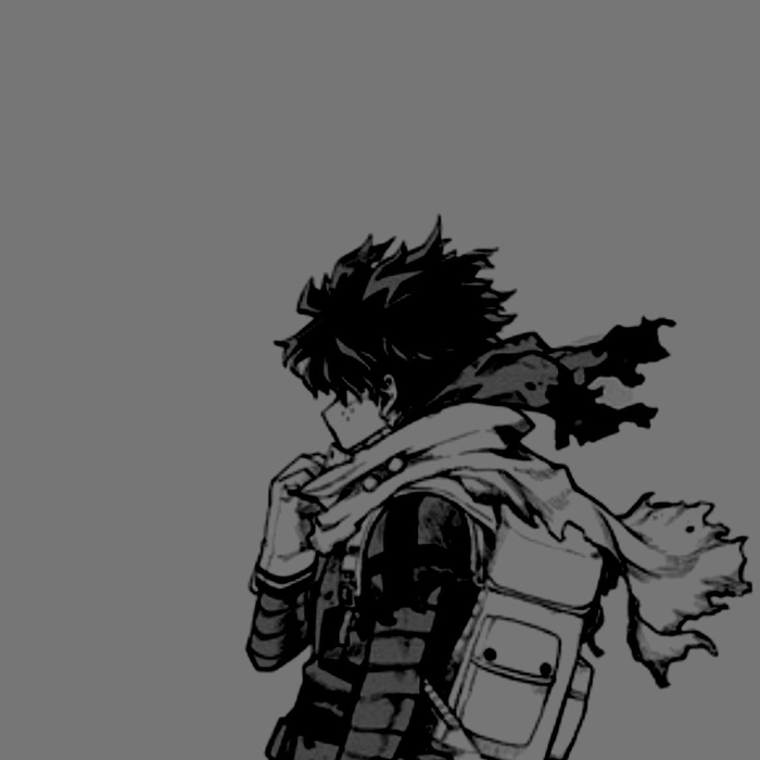 vigilante deku pfp black and white