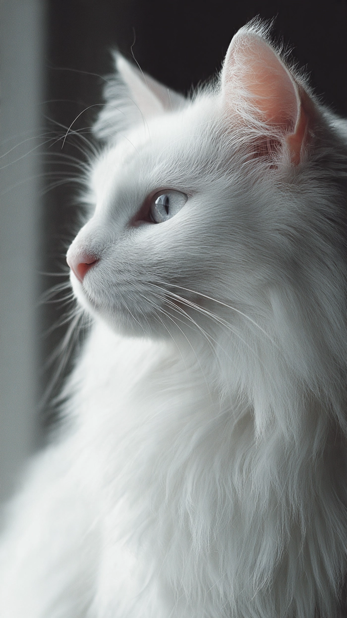 white cat pfp aesthetic