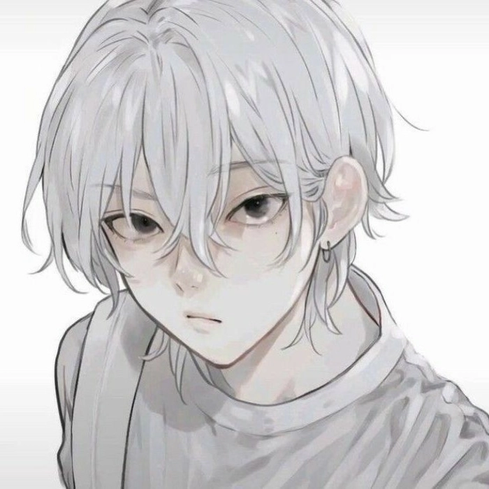 white hair anime boy pfp