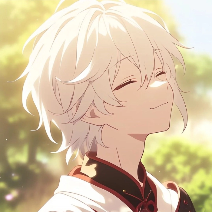 white hair anime boy pfp