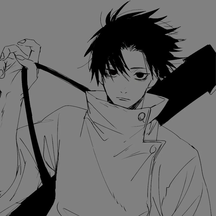 yuta okkotsu black and white pfp