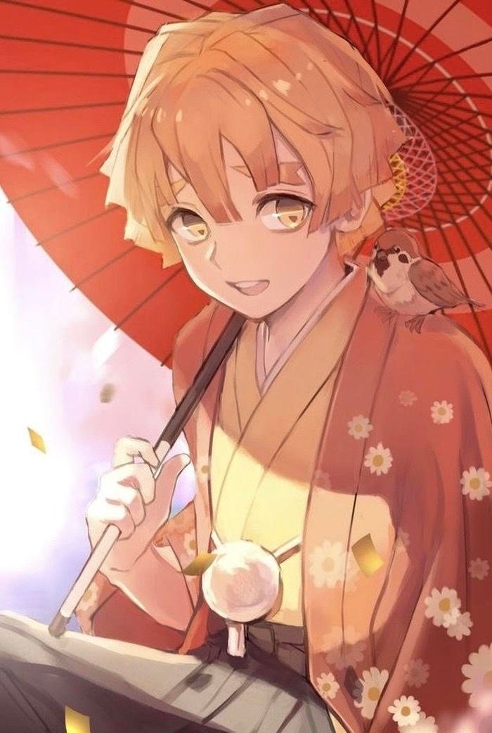 zenitsu pfp with clean minimal anime details