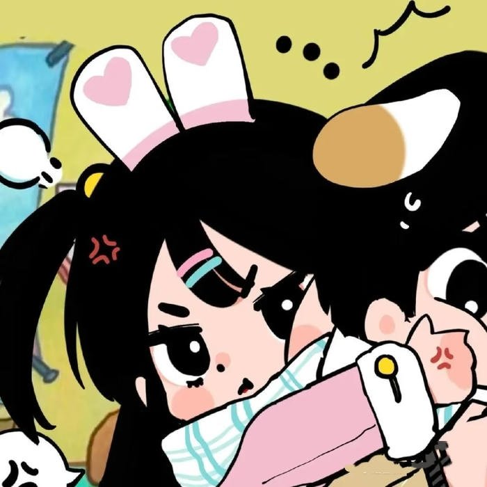 cute matching cartoon icons girl