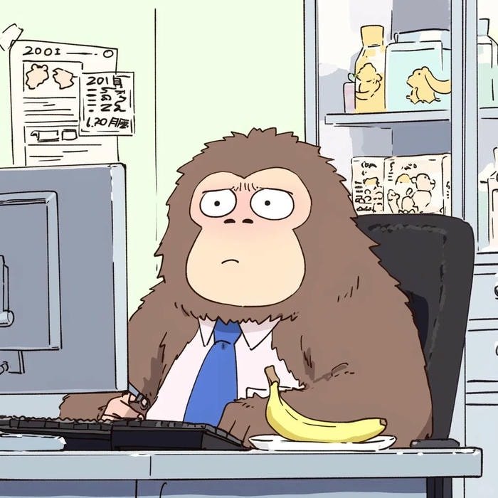 monkey cute cartoon style