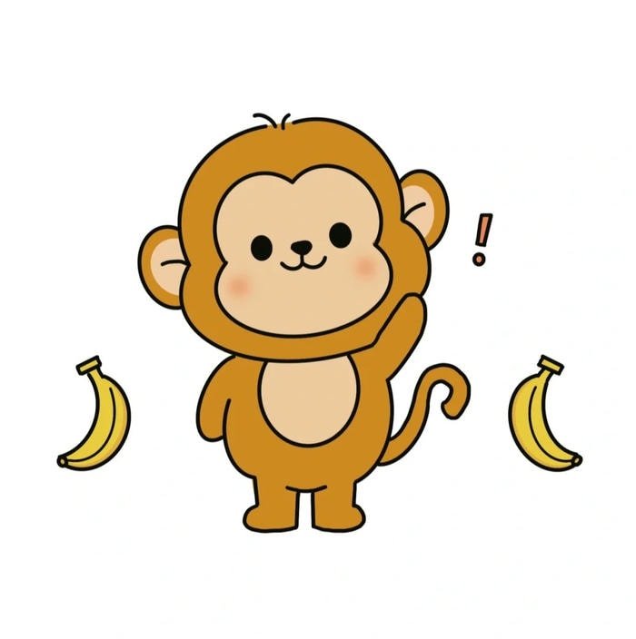 monkey kawaii icon