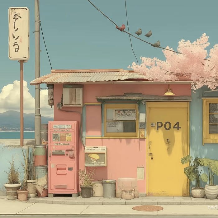 Aesthetic japanese avatar with calm energy