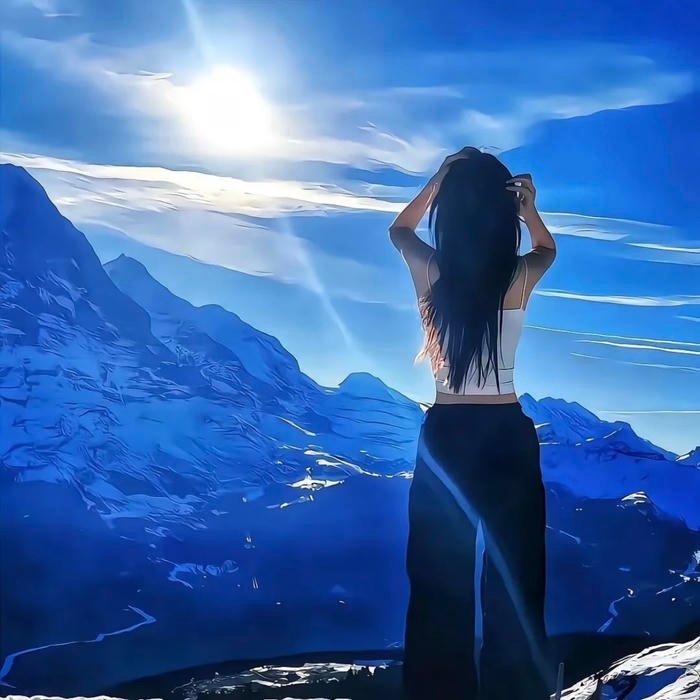 Deep blue aesthetic pfp creating cool atmosphere